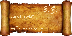 Bersi Zoé névjegykártya